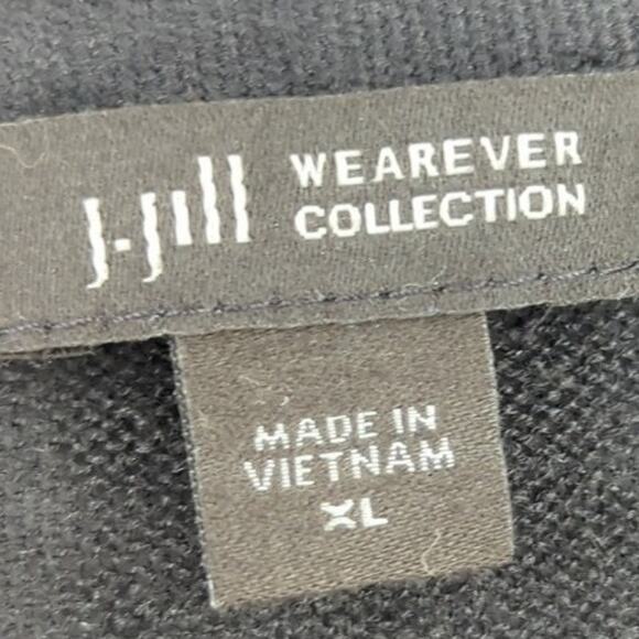 J Jill Sweater Womens XL Black Linen Drape Front Wrap Minimalist Travel Office - Picture 3 of 8